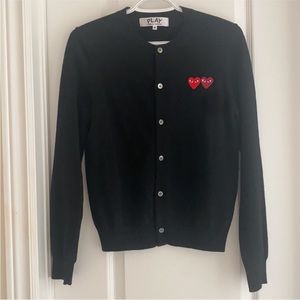 CDG play double heart cardigan